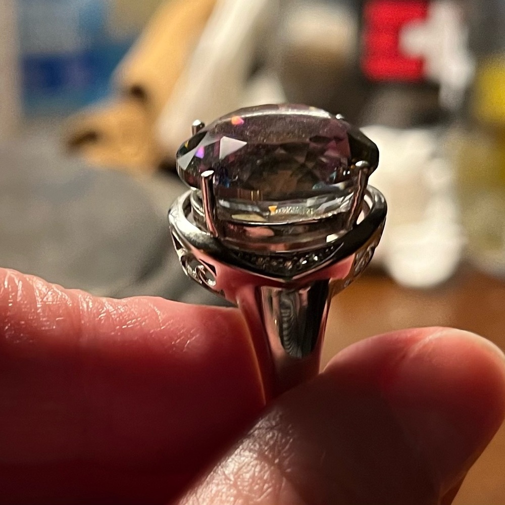 Rhodium over Sterling Silver Mystic Topaz Ring SZ 6